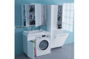 Тумба с раковиной над стиральной машиной Санта Марс 29 белый - 3