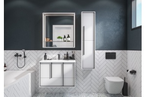 Тумба с раковиной Aquaton Ривьера 80/Раковина VICTORIA-N 800