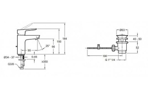 Смеситель Jacob Delafon Oscar E29842-CP для раковины - 3