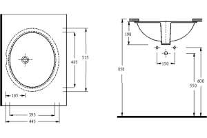Раковина встраиваемая beWash Balaton 53.5 белый - 2
