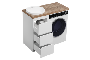 Тумба под раковину Brevita Grafit 60 белый (GRA-01060-023Я) - 2