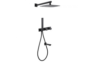 Душевой комплект Abber Rund с термостатом черный матовый