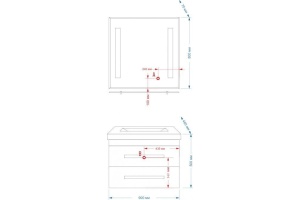 Тумба для комплекта Misty Эмилия 90 подвесная красная - 3