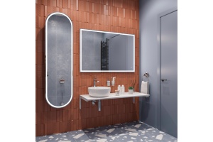 Столешница с раковиной DIWO Элиста 120 белый мрамор, с раковиной Moduo 40 RING - 3