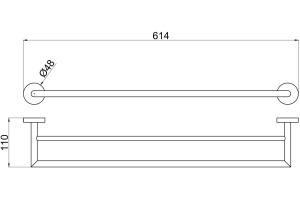 Полотенцедержатель двойной Allen Brau Priority 61.4 сталь матовый - 2