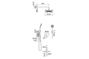 Душевая стойка Cezares Nautic черный, матовый (NAUTIC-DSIP-NOP) - 2