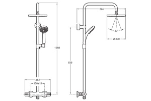 Душевая стойка Jacob Delafon July E45716-CP - 2