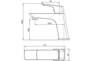 AF440-10B Aquanet Gotic, смеситель для умывальника, черн.мат (243291) - 3