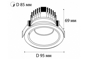 Встраиваемый светильник Italline IT02-008 IT02-008 black - 2