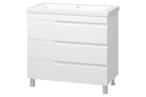 Тумба под раковину Misty Софт 90 белая глянцевая