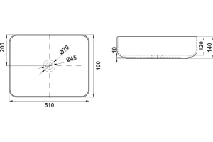 Накладная раковина Misty MELANA 50 черная матовая - 2