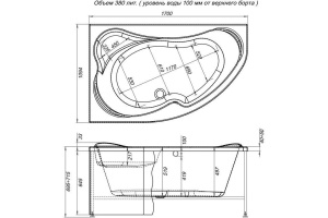 Экран для ванны фронтальный AQUANET Capri (00155531) - 2