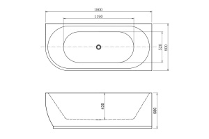 Акриловая ванна Aquanet Elegant B 260049 180, белая - 2