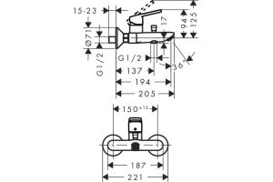 Смеситель Hansgrohe Logis loop 71244000 для ванны с душем - 2