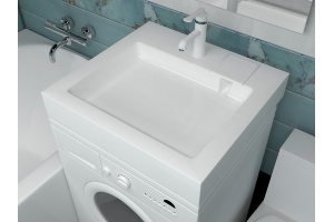 Раковина Stella Polar Солярис 60х50 на стиральную машину белый  - 2