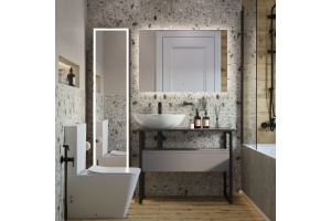 Тумба с раковиной DIWO Элиста 100 антрацит с раковиной Moduo 55 Leaf - 2