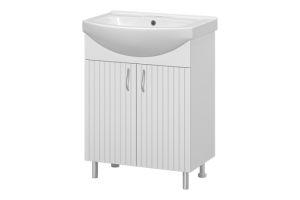 Тумба с раковиной Misty Изео 65 белая глянцевая