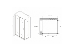 Душевой уголок Abber Sonnenstrand 110х85 хром стекло матовое - 2