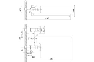 Смеситель для ванны Rossinka  хром (RS39-84) - 2