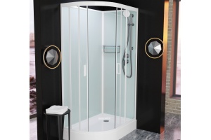 Душевая кабина Frank F411R White правосторонняя низкий поддон б/к  Без крыши - 2