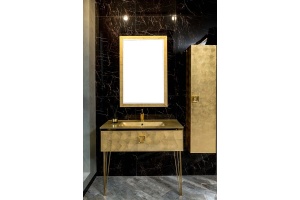 Шкаф - пенал Armadi Art Lucido 35 подвесной золото - 2