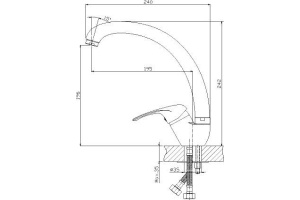 Смеситель Rossinka A A35-25 для кухонной мойки - 2