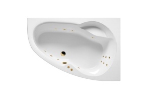Ванна акриловая Excellent Newa Line R 160х95 с гидромассажем белый - золото