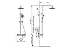 Душевая стойка Vincea Desire вороненая сталь - 3