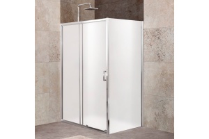 Душевая стенка BelBagno Unique 100 профиль хром стекло матовое - 2