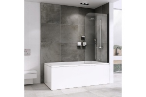 Шторка на ванну ABBER Ewiges Wasser 80х140 профиль черный (AG52080B) - 2