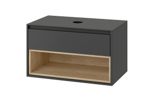 Тумба под накладную раковину Excellent Tuto 80 серый - светлое дерево 