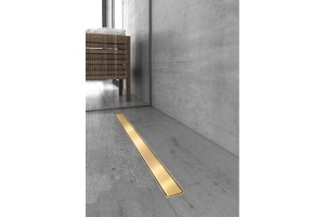 Желоб BERGES водосток В1 Keramik 800, золото глянец, S-сифон D50 H60 боковой - 3