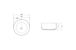 Накладная раковина Abber Bequem 36 серая матовая - 2