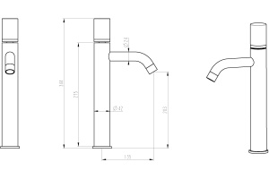 Смеситель Boheme Stick 122-GG для раковины, gold diamond gold - 2