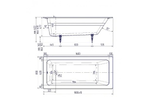 Ванна чугунная Delice Parallel 180х80 с ручками и антискользящим покрытием - 2