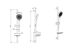 Душевой гарнитур AQUATEK AQ2031CR, 3jet, 73см - 2