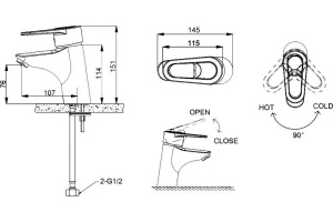 Смеситель Bravat Loop F1124182CP для раковины - 2