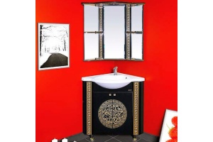 Тумба с раковиной Misty Olimpia Lux 60 угловая, черная патина - 3