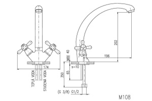 Смеситель для кухонной мойки Rav Slezak Morava хром (MK120.5/3) - 2