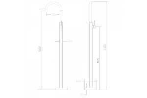 Смеситель напольный ABBER Wasser Kreis черный матовый (AF8141B) - 3
