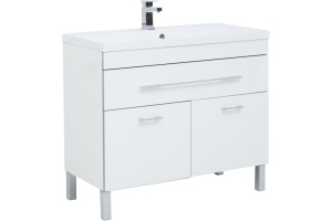 Тумба с раковиной Aquanet Верона 100 белая, 1 ящик, 2 двери
