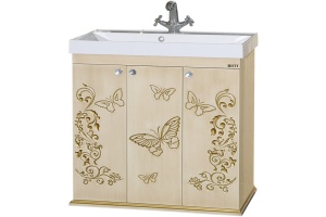 Тумба для комплекта Misty Бабочка 90 бежевая, патина