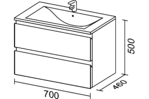 Тумба под раковину Sanvit Авеню-2 70 белый глянец - 3