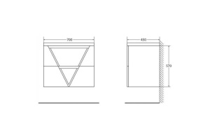 Тумба под раковину BelBagno Vittoria 70 черный матовый - 3