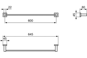 Полотенцедержатель Ideal Standard IOM Square хром (E2197AA) - 3