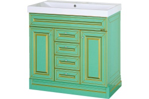 Тумба с раковиной Misty Vena 90 салатовая, патина - 2