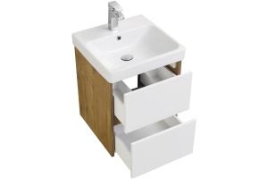 Тумба под раковину Aquaton Сканди 45 белый - светлое дерево - 3