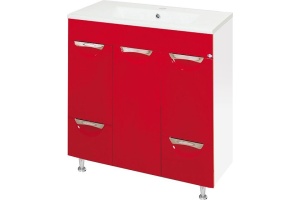 Тумба для комплекта Misty Кристи 75 красная эмаль