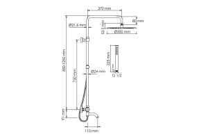Душевая система WasserKraft 30 с термостатом хром - 3