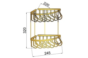 Полка для ванны угловая Boheme Imperiale золото глянцевое - 2